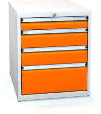 Unterbaublöcke für modulare Werkbänke 662 x 555 x 600 - 4x Schubladen